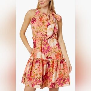 NWT Vince Camuto Printed Trapeze Float Dress Tropical Floral Print Size 8